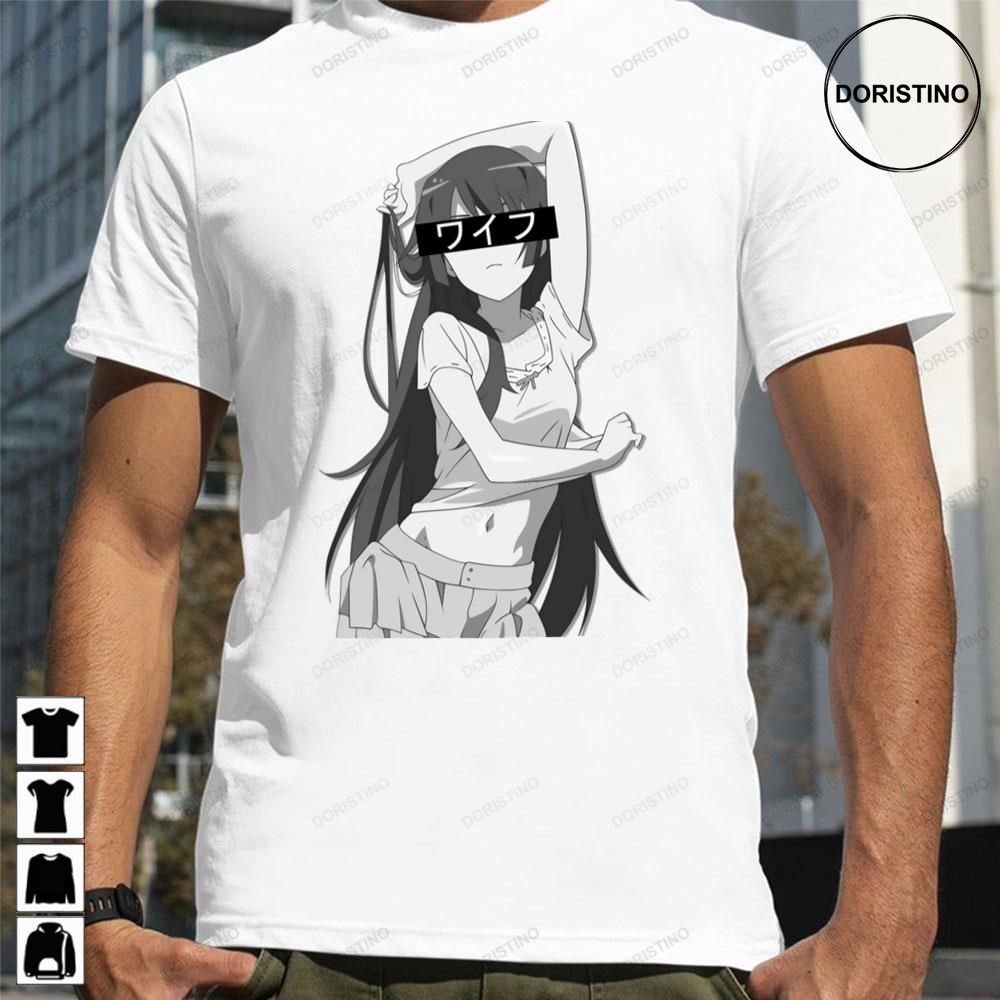 Senjougahara Waifu Graphic Monogatari Trending Style